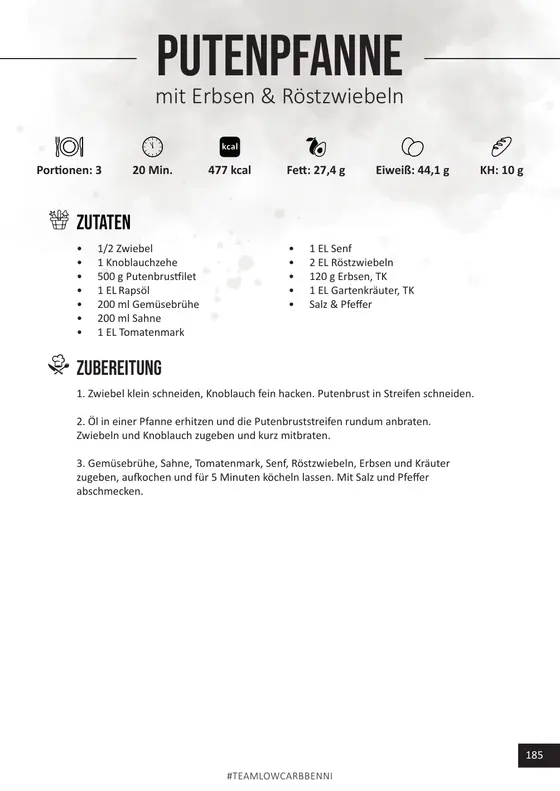 Beispielrezept mit Nährwerten