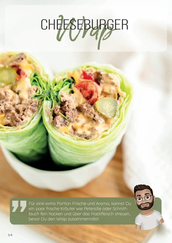 Cheeseburger Wrap aus LowCarbBenni meets Heißluftfritteusen Teil 1